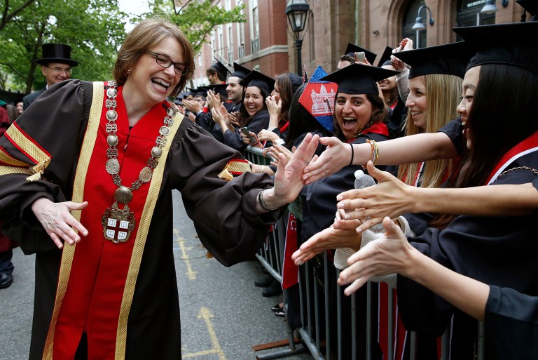 Brown University President Christina Paxson argues that safe spaces are about free expression, not its exclusion. (AP Photo/Michael Dwyer)