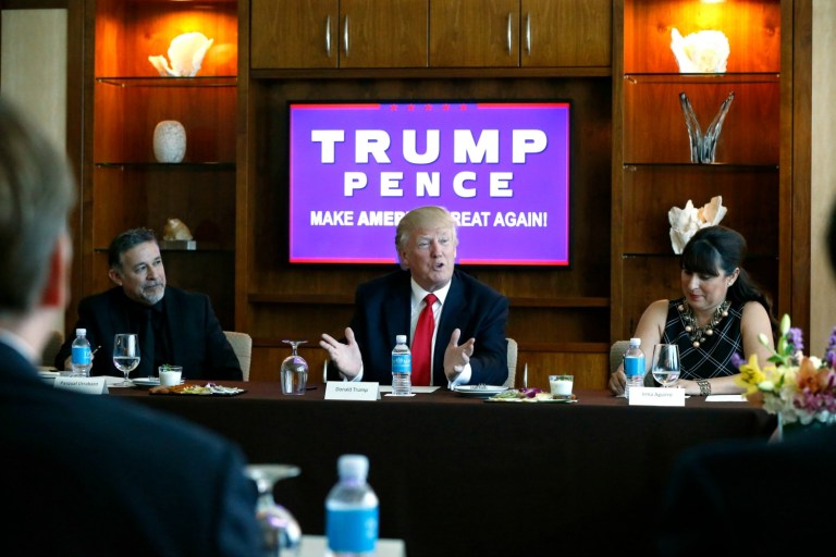 Donald Trump has buckled down after suffering through two of his toughest weeks this election cycle. (AP Photo/Gerald Herbert)