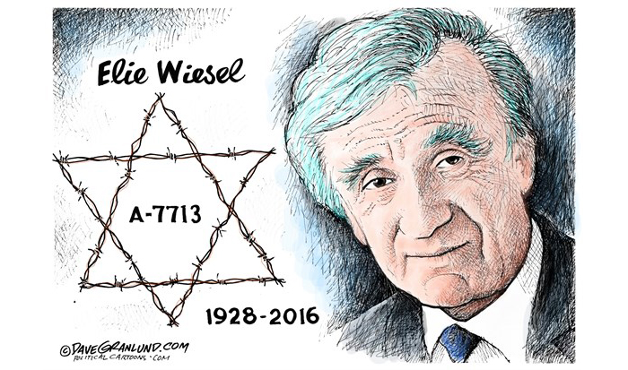 Editorial cartoon: Elie Wiesel