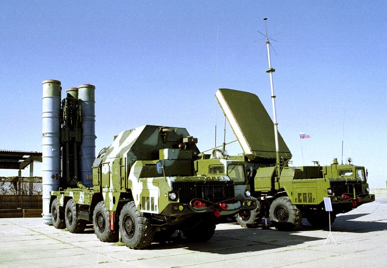 In this undated file photo a Russian S-300 anti-aircraft missile system is on display at an undisclosed location in Russia. The Kremlin says Russia has lifted its ban on the delivery of a sophisticated air defense missile system to Iran. Russia signed the $800 million contract to sell Iran the S-300 missile system in 2007, but later suspended their delivery because of strong objections from the United States and Israel. The decree signed Monday, April 13, 2015, by President Vladimir Putin allows for the delivery of the missiles. (AP Photo/File)