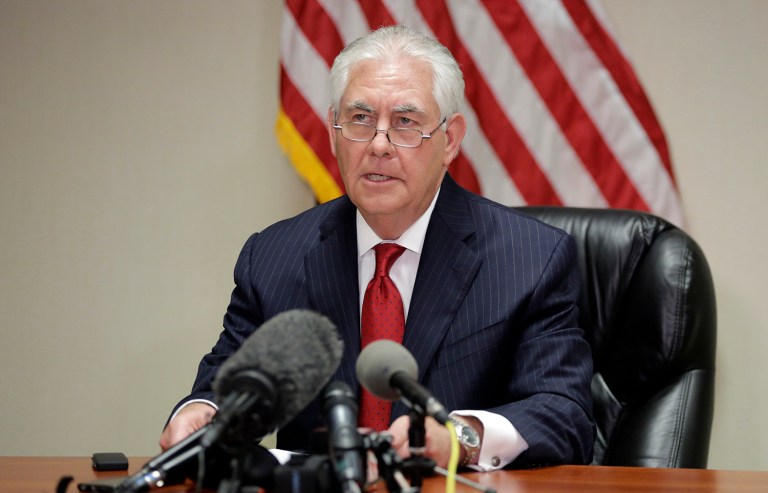 Secretary of State Rex Tillerson said that the U.S. didn't seek approval from Russia before launching missile strikes against a Syrian airfield, and instead only warned Russia that the strike was imminent. (AP Photo/Lynne Sladky)