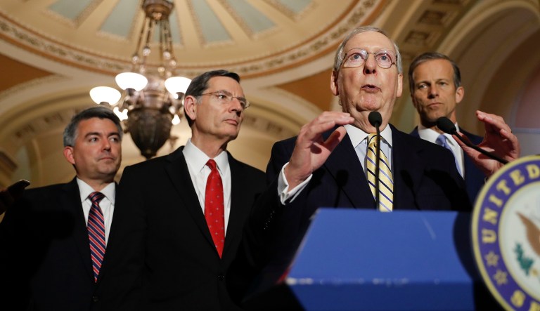 Senate Majority Leader Mitch McConnell said that the entire Republican-led Senate will meet three days per week to try to hammer out a proposal to repeal and replace Obamacare. (AP Photo/Pablo Martinez Monsivais)