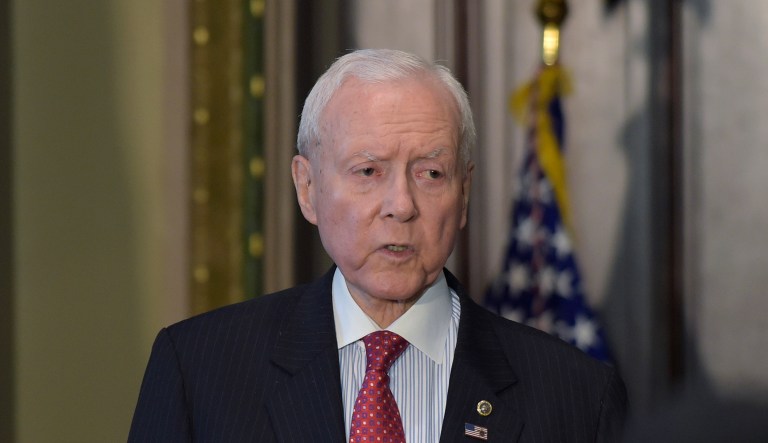 Sen. Orrin Hatch, R-Utah, said President Trump is backing off his goal of a 15 percent corporate tax rate as Republicans negotiate a tax reform package. (AP Photo/Susan Walsh)