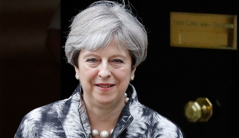 Britain's Prime Minister Theresa May on April 18 called for the general election in London. (AP Photo/Frank Augstein)