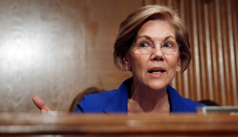 Sen. Elizabeth Warren, D-Mass., sent a letter Thursday to Inspector General Eric Thorson asking for him to review the Treasury Department's use of taxpayer dollars into the analysis of the Republican tax reform proposals in Congress. (AP Photo/Carolyn Kaster)