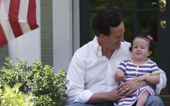 Santorum features disabled child in new video