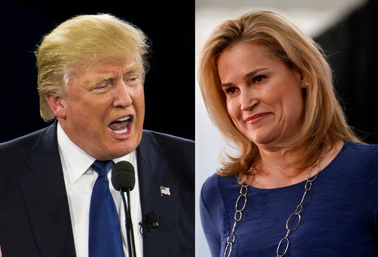 Donald Trump circulated a tweet late Wednesday evening featuring an unflattering image of Heidi Cruz alongside a picture of Trump's third wife, Melania. (AP Photo/Evan Vucci, File)