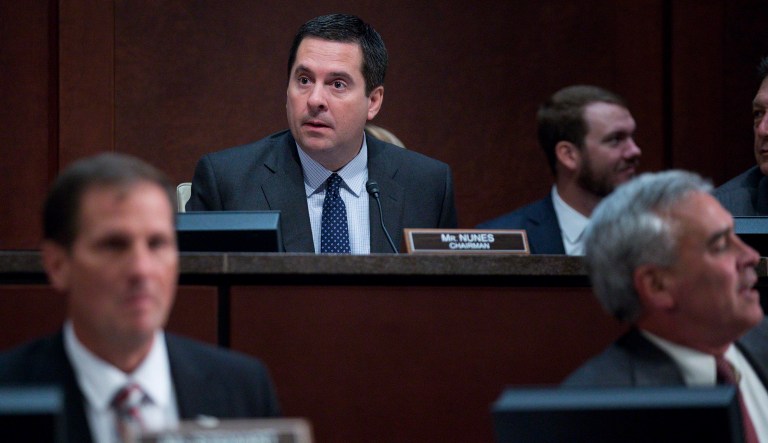House Intelligence Committee Chairman Devin Nunes, R-Calif., has pursued information related to the Trump-Russia collusion investigation for months and threatened to hold both the deputy attorney general and director of the FBI in contempt after they refused to turn over the information. (Andrew Harrer/Bloomberg)