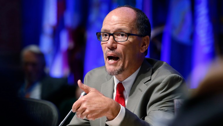Labor Secretary Thomas Perez will attempt to broker a deal that would put 40,000 employees back to work. (AP Photo/Steve Helber)