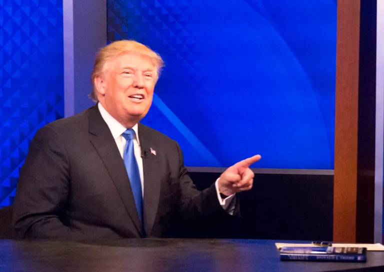 Many in the press have said that Republican presidential candidate Donald Trump is simply easier to book as an interview. (AP Photo/Bebeto Matthews)