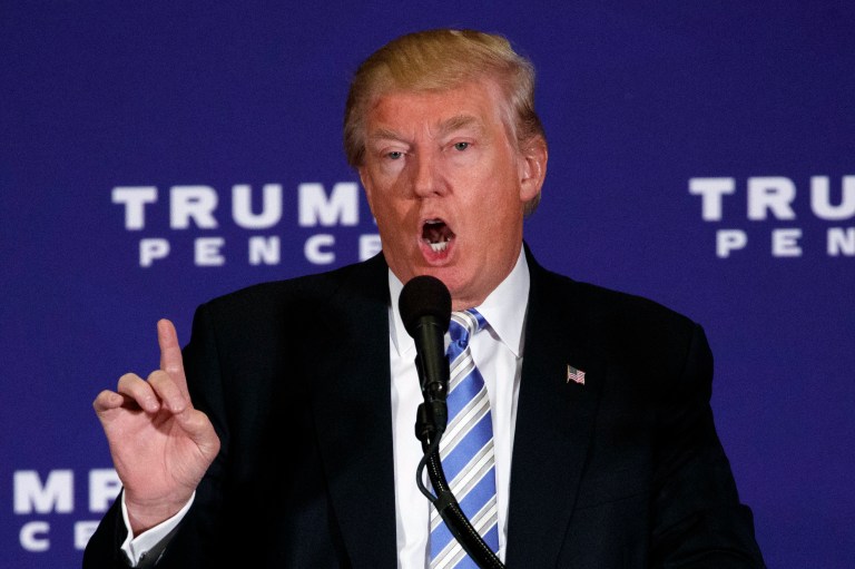 The GOP nominee detailed the first actions he would take if he wins during a speech in Gettysburg, Pa. (AP Photo/ Evan Vucci)