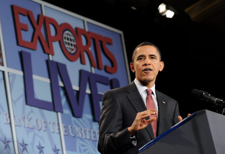 U.S. President Barack Obama delivers remarks to the Export-Import Bank's annual conference in Washington on March 11, 2010. UPI/Kevin Dietsch