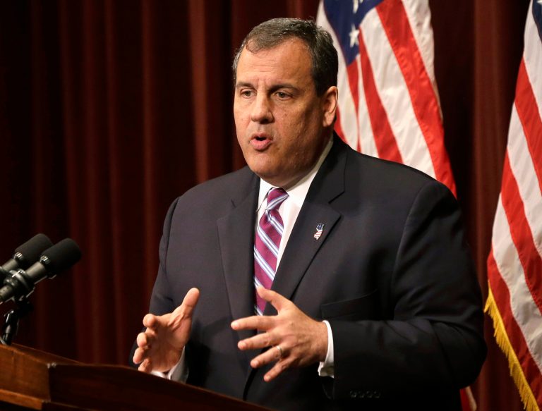New Jersey Gov. Chris Christie launched his presidential campaign at Livingston High School, his alma mater. (AP Photo)