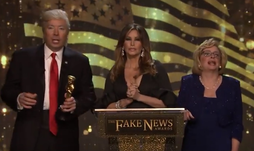 Jimmy Fallon spoofs Trump’s ‘Fake News Awards’