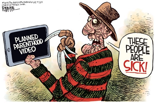 Editorial cartoon: Planned Parenthood horror movie