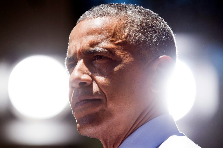 President Barack Obama pauses as he speaks about the economy at the Los Angeles Trade-Technical College in Los Angeles, Thursday, July 24, 2014, on the final day of his three-day West Coast trip. Striking a populist stand ahead of the midterm elections, Obama is demanding 