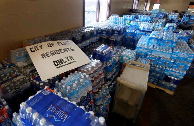 In April 2014, the city's water source was changed to the Flint River, causing pipes to corrode and release lead into the water. (AP Photo/Carlos Osorio)