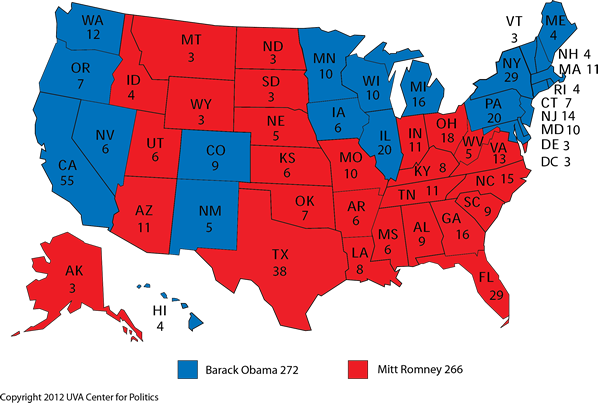 Obama just 23 Electoral Votes short of reelection