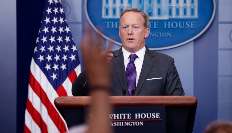 Spicer has resigned as press secretary. (AP Photo/Pablo Martinez Monsivais)