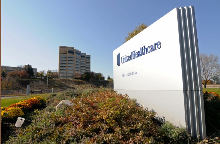 FILE - This Tuesday, Oct. 16, 2012, filephoto, shows a portion of The UnitedHealth Group Inc.'s  campus in Minnetonka, Minn. UnitedHealth Group Inc. releases quarterly results before the market opens on Thursday, Oct. 16, 2014. (AP Photo/Jim Mone, File)