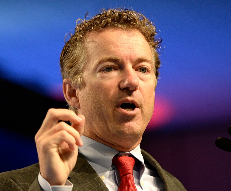 FILE - In his July 22, 2013, file photo Kentucky Sen. Rand Paul addresses the 114th annual VFW National Convention in Louisville, Ky. Paul told 