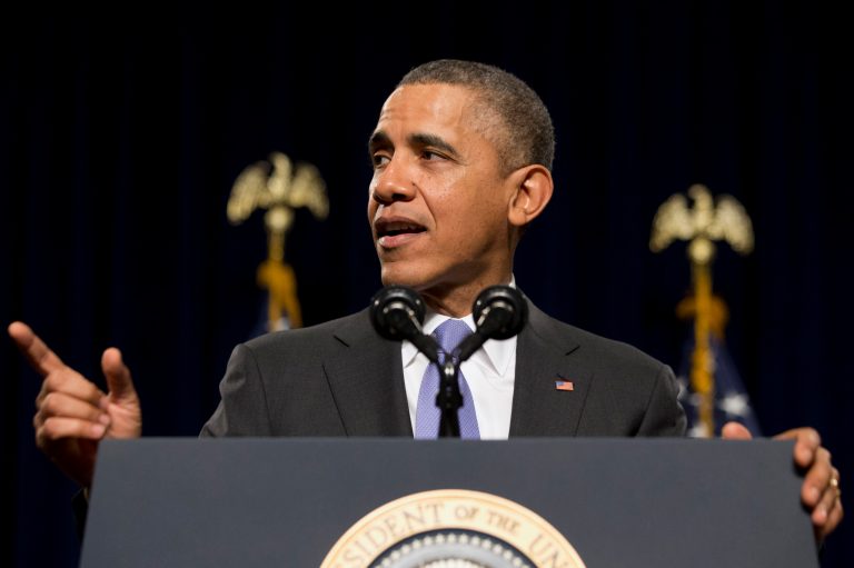 President Obama speaks at the House Democratic Issues Conference in Cambridge, Md., on Feb. 14.Ã Obama urged lawmakers to press ahead on immigration reform, saying it was an issue he could not fully address through executive action alone. (AP Photo/Jacquelyn Martin)