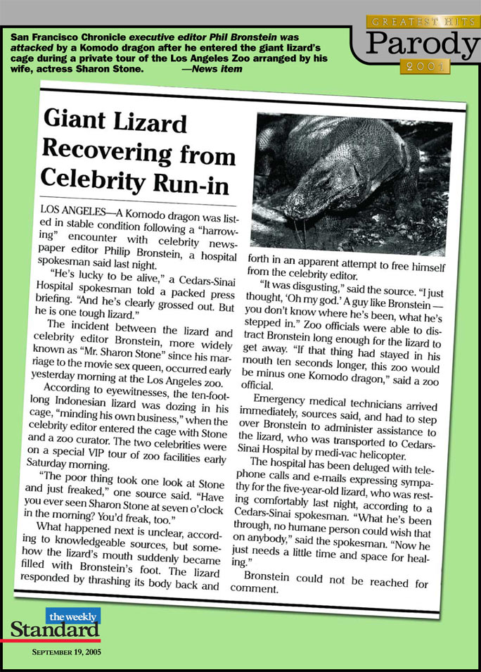 Phil Bronstein vs. Komodo dragon