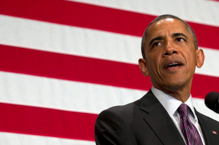 President Barack Obama speaks at the League of Conservation Voters Capitol Dinner at the Ronald Reagan Building on Wednesday, June 25, 2014, in Washington. (AP Photo/Jacquelyn Martin)