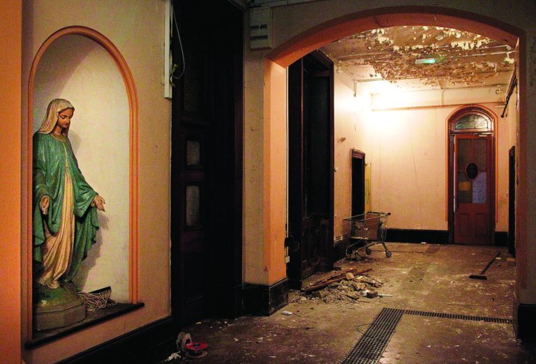 The interior of the now derelict Sisters of Our Lady of Charity Magdalene Laundry, in Dublin, Ireland, Tuesday, Feb. 5, 2013. An expert panel has found that Ireland should be legally responsible for workhouses run by Catholic nuns that once kept thousands of women and teenage girls against their will in unpaid, forced labor. Tuesday's report analyzing the defunct Magdalene Laundries found state authorities committed about one-quarter of 10,012 women to the workhouses from 1922 to 1996, often in response to school truancy or homelessness. Ireland stigmatized them as 