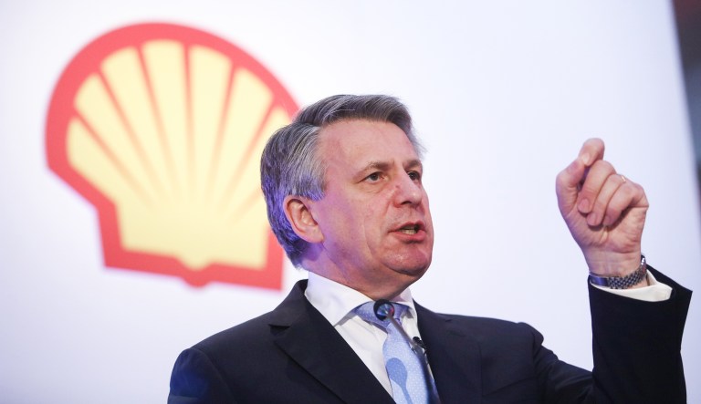 Ben Van Beurden, chief executive officer of Royal Dutch Shell, has promised the company will spend up to $2 billion a year from 2018 to 2020 on renewable energy sources such as wind, solar, and hydrogen power. (Chris Ratcliffe/Bloomberg)