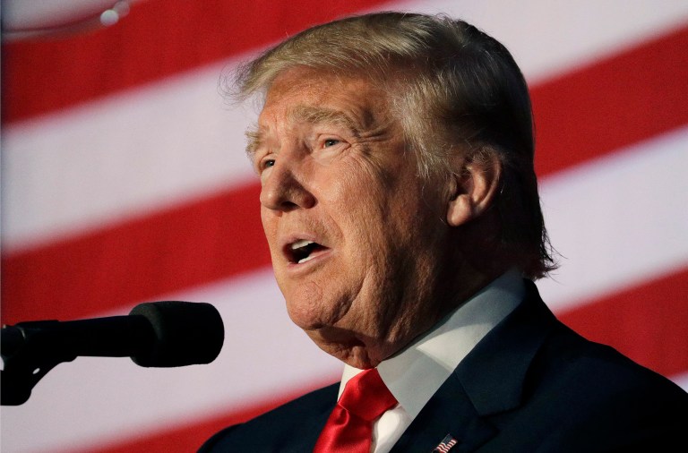 A new Fox News national poll suggests Donald Trump suffered real damage in his first debate with Hillary Clinton. (AP Photo/John Locher)