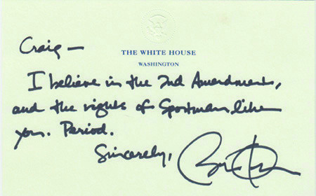 Gun groups want Obama 2nd Amendment note