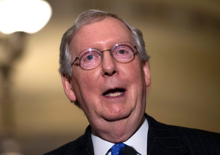 Senate Majority Leader Mitch McConnell warned Democrats they are bringing the government to the brink of a shutdown by refusing to approve a stopgap spending bill. (AP Photo/Molly Riley)
