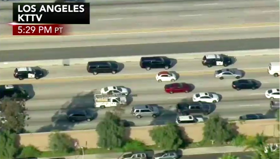 News helicopters stalk Comey’s motorcade on LA highway