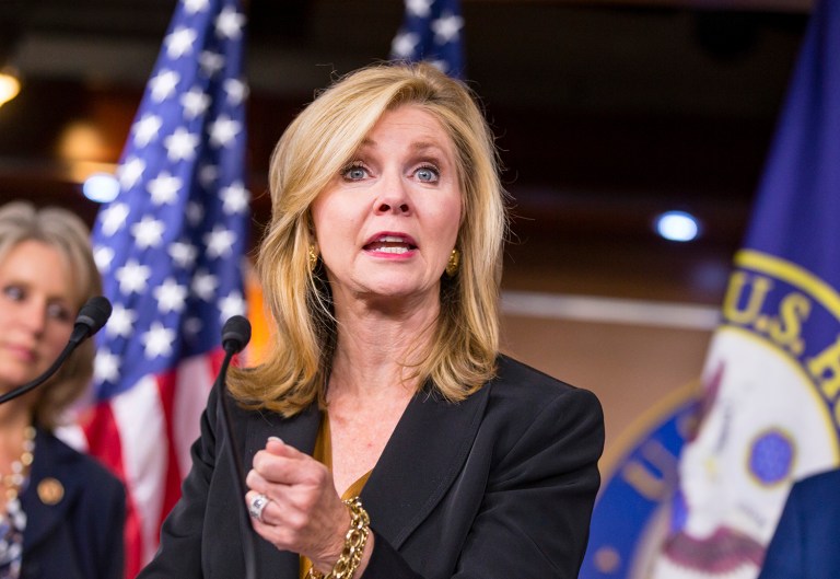 Rep. Marsha Blackburn, R-Tenn., thinks government bureaucrats are the reason why ethics reports on Trump's Cabinet nominees have not been sent to the Senate. (AP Photo/J. Scott Applewhite)