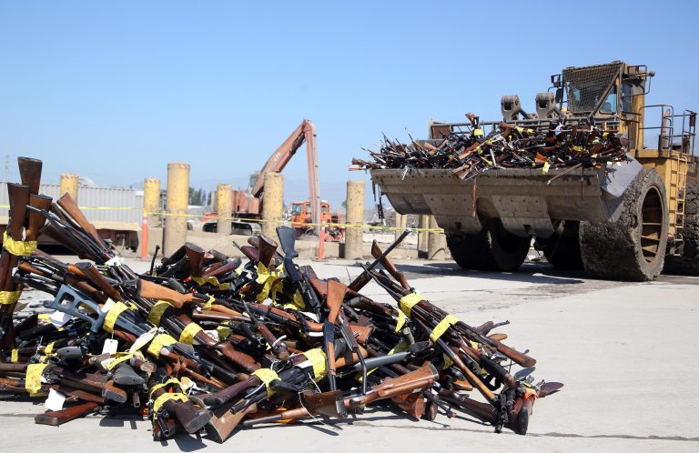 Thousands of guns melted down into rebar