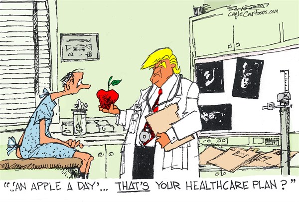 Editorial cartoon: An apple a day … that’s your healthcare plan