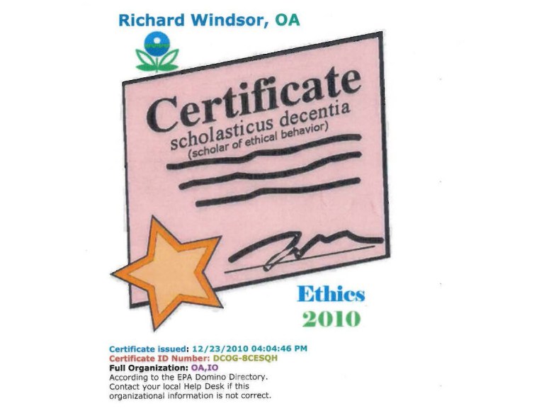 Watchdog: EPA grants ethics, cyber-security certificates to fake employee ‘Richard Windsor’