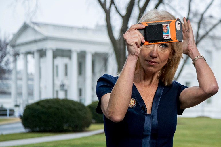 President Trump's adviser Kellyanne Conway has made several false or ill-considered statements in the last few weeks. (AP Photo/Manuel Balce Ceneta)