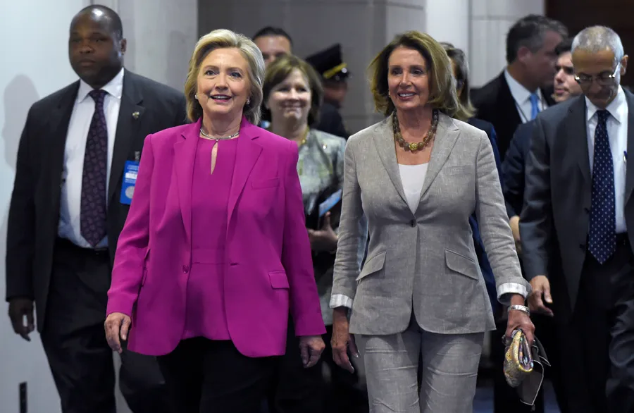 WATCH LIVE: Former House Speaker Nancy Pelosi and Hillary Clinton speak at Columbia University