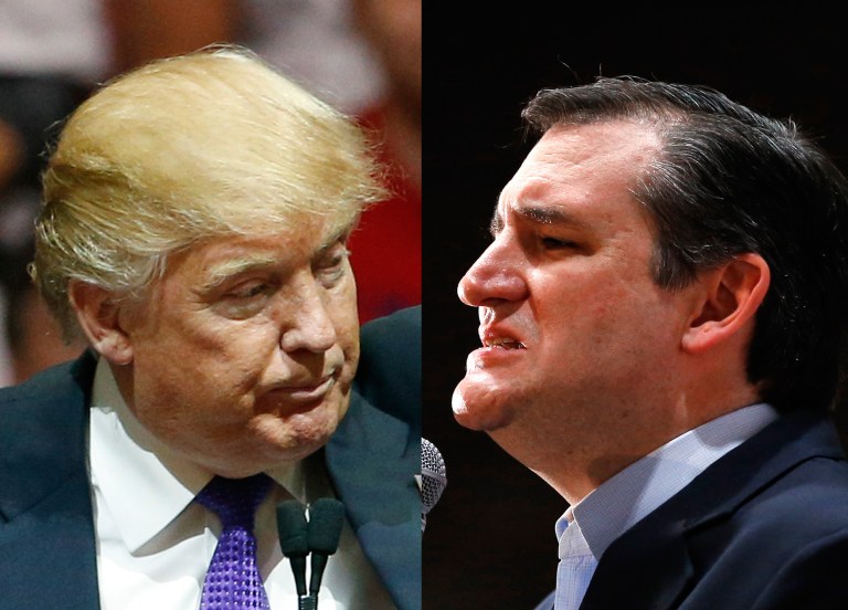 Donald Trump's presidential campaign is concerned about rival Ted Cruz ahead of the Tuesday evening Republican presidential caucuses in Nevada. (AP Photos)
