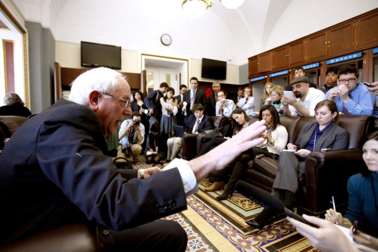 Sen. Bernie Sanders, I-Vt., speaks to reporters on Tuesday, Dec. 7, 2010, on Capitol Hill in Washington. (AP Photo/Harry Hamburg)