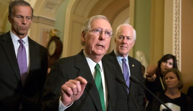 Senate Majority Leader Mitch McConnell, R-Ky., announced Tuesday that the chamber would vote to pass the budget by Friday. (AP Photo/J. Scott Applewhite)