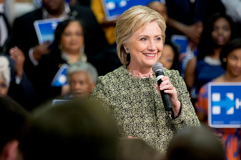 Hillary Clinton continued her run through the South Tuesday night with a big win in the state where she used to be first lady. (AP File Photo/Gareth Patterson)