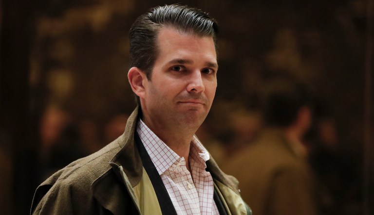 Donald Trump Jr. and his lawyer, Alan Futerfas, also asked the leaders of the House Intelligence Committee last week to investigate leaks to the press. (AP Photo/Carolyn Kaster)