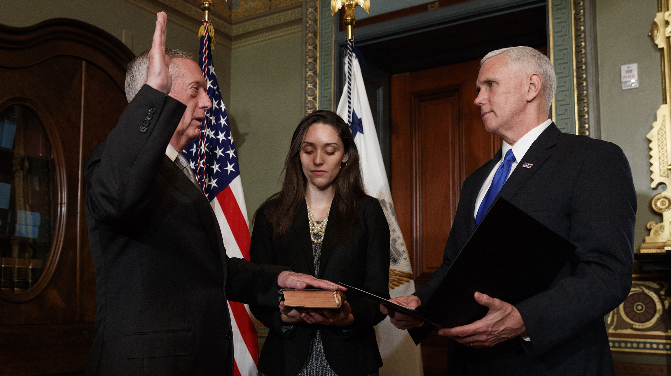 Pence swears in Mattis and Kelly