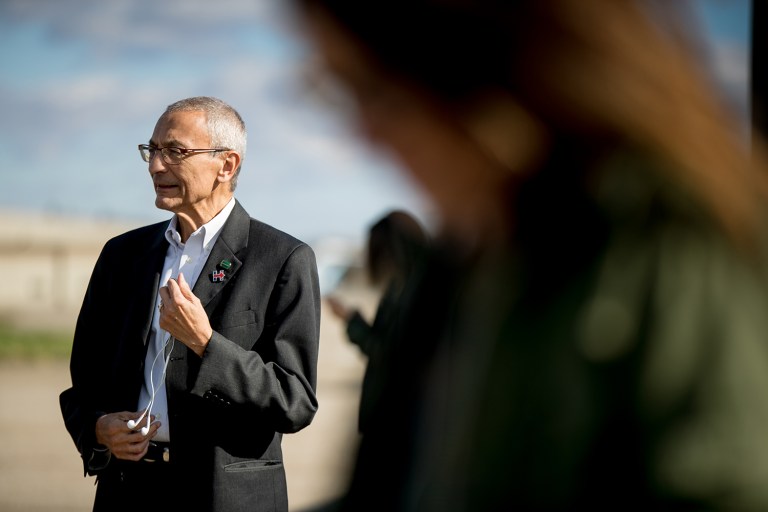 Campaign Chairman John Podesta's thoughts on the media were revealed in a new WikiLeaks email. (AP Photo/Andrew Harnik)