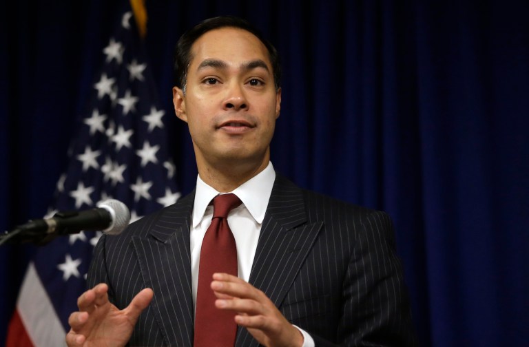 Julian Castro, the secretary of the Department of Housing and Urban Development, announced Monday the second rate cut in two years on loans backed by the Federal Housing Administration. (AP Photo/Steven Senne)