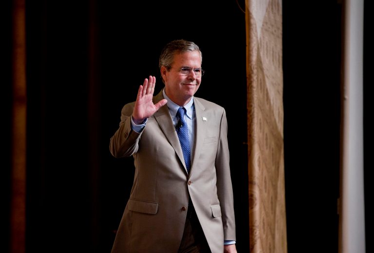 Republican presidential candidate, former Florida Gov. Jeb Bush walks on stage to speak at the Road to Majority 2015 convention in Washington, Friday, June 19, 2015. (AP Photo/Pablo Martinez Monsivais)