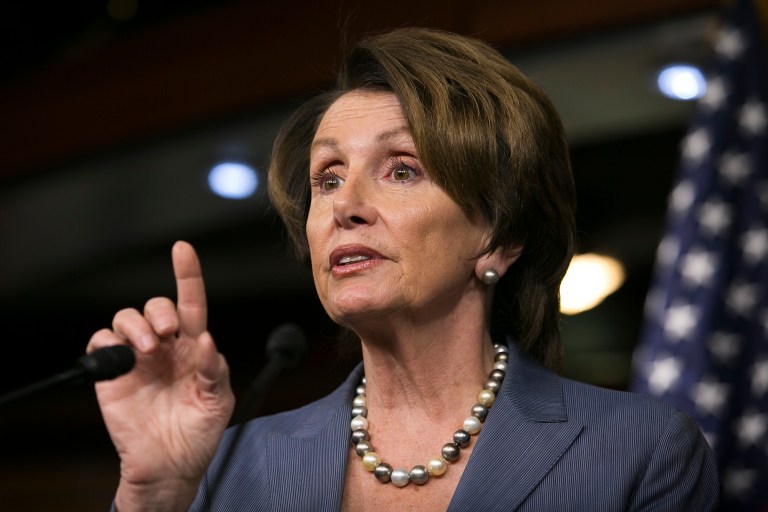 House Minority Speaker Nancy Pelosi, D-Calif., speaks at her weekly press conference on Capitol Hill in Washington, April 10th, 2014. (Examiner File/Graeme Jennings)